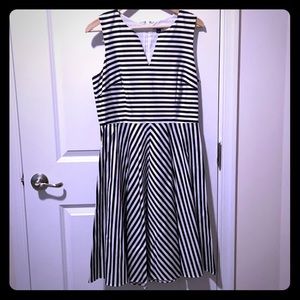 Ann Taylor | Black and White striped dress